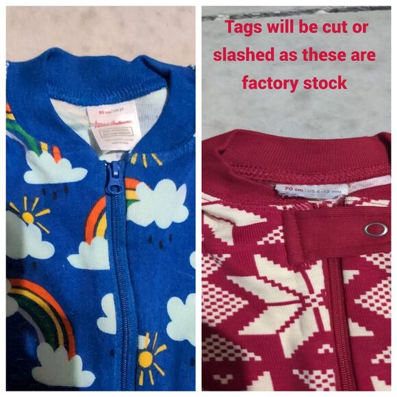 Hanna Andersson Red Snowflakes Christmas Baby Zip Sleeper Organic Cotton NWOT - Picture 3 of 4